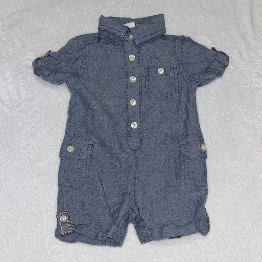 (3 for $10) Joe Fresh 6-12 month Blue romper Jumpsuit Classic Style baby boy